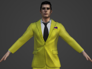 Man in Yellow suit Realistic Character 3D Модель