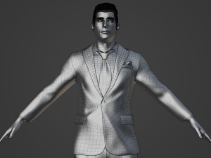 Man in Yellow suit Realistic Character 3D Модель