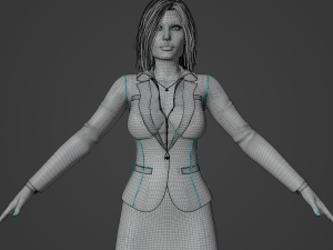 Angelina Jolie as Businesswoman Realistic Character 3D 모델