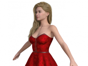 Beauty Girl in Dress Realistic Character 3D-Modell