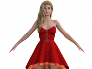 Beauty Girl in Dress Realistic Character 3D-Modell
