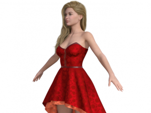 Beauty Girl in Dress Realistic Character 3D-Modell