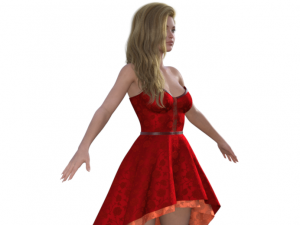 Beauty Girl in Dress Realistic Character 3D-Modell