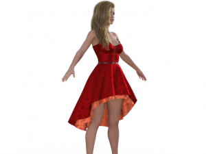 Beauty Girl in Dress Realistic Character 3D-Modell