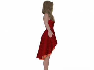Beauty Girl in Dress Realistic Character 3D-Modell