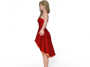 Beauty Girl in Dress Realistic Character 3D-Modell