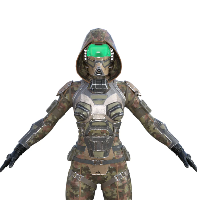 Futuristic Sci-Fi Soldier Realistic Character 3D Model .c4d .max .obj .3ds .fbx .stl .blend 