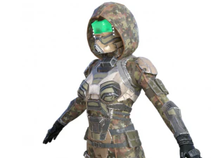 Futuristic Sci-Fi Soldier Realistic Character 3D Model