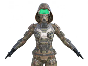 Futuristic Sci-Fi Soldier Realistic Character 3D Model