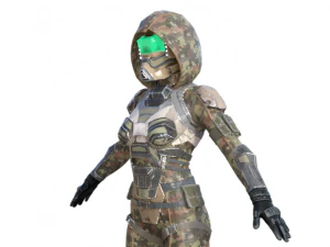 Futuristic Sci-Fi Soldier Realistic Character 3D Model