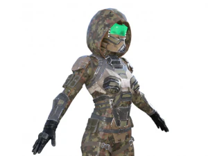 Futuristic Sci-Fi Soldier Realistic Character 3D Model