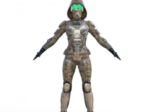 Futuristic Sci-Fi Soldier Realistic Character 3D Model