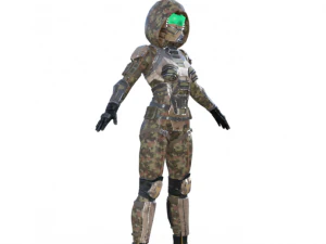Futuristic Sci-Fi Soldier Realistic Character 3D Model