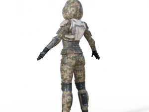 Futuristic Sci-Fi Soldier Realistic Character 3D Model