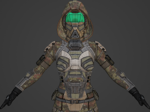 Futuristic Sci-Fi Soldier Realistic Character Model 3D