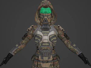 Futuristic Sci-Fi Soldier Realistic Character 3D Model