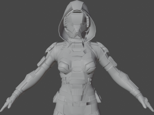 Futuristic Sci-Fi Soldier Realistic Character Model 3D