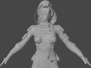 Futuristic Sci-Fi Soldier Realistic Character 3D Model