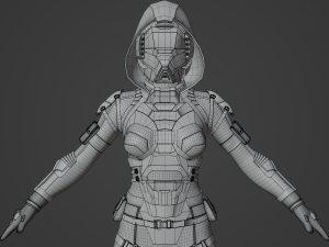 Futuristic Sci-Fi Soldier Realistic Character Model 3D