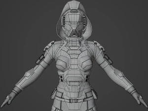 Futuristic Sci-Fi Soldier Realistic Character 3D Model