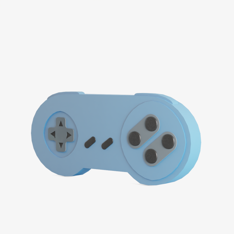 Classic Game Controller 02 3D Model .c4d .max .obj .3ds .fbx .stl .blend 