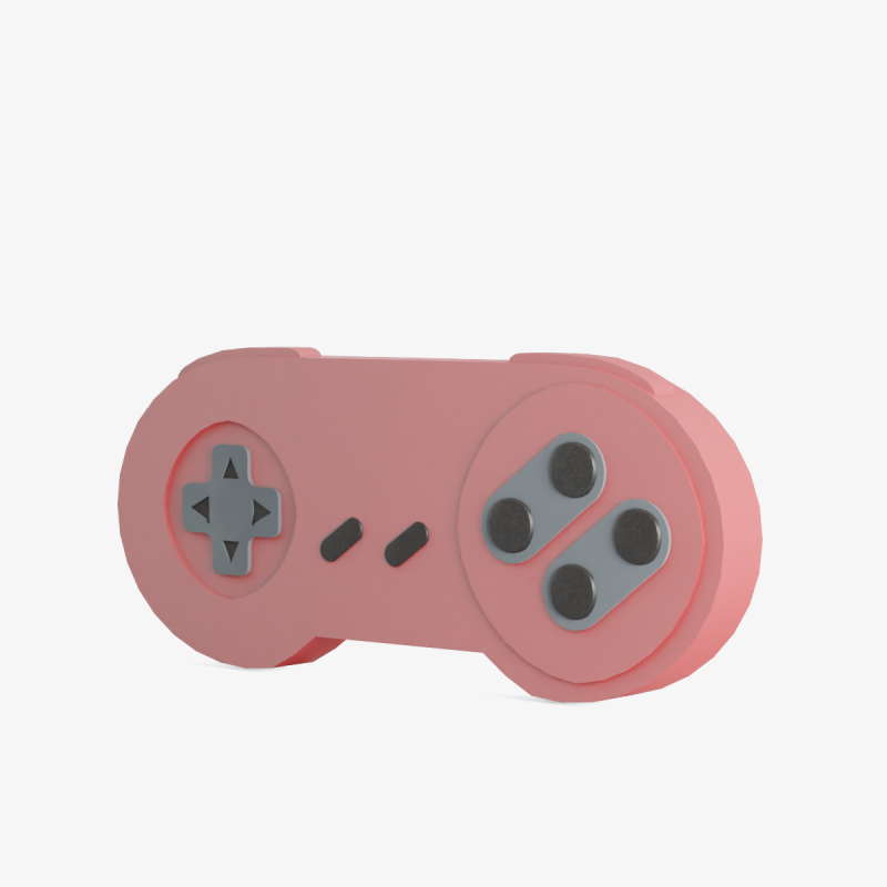 Classic Game Controller 03 3D Model .c4d .max .obj .3ds .fbx .stl .blend 