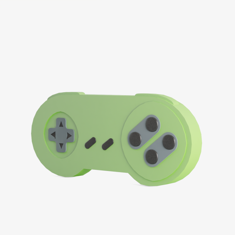 Classic Game Controller 04 3D Model .c4d .max .obj .3ds .fbx .stl .blend 
