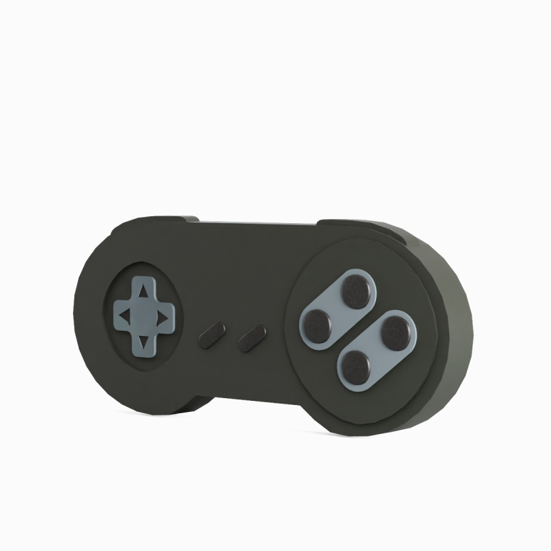 Classic Game Controller 07 3D Model .c4d .max .obj .3ds .fbx .stl .blend 