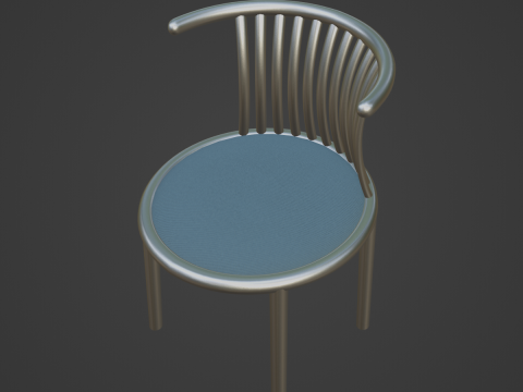 Curved Iron Chair 01 Modello 3D