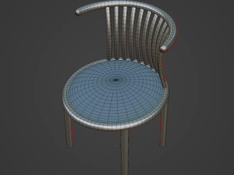 Curved Iron Chair 01 Modello 3D