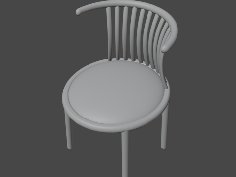 Curved Iron Chair 01 Modello 3D