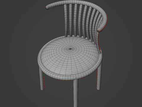 Curved Iron Chair 01 Modello 3D