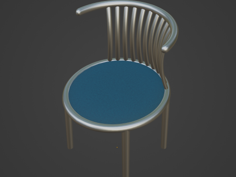 Curved Iron Chair 02 Model 3D