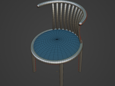 Curved Iron Chair 02 Model 3D
