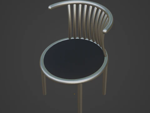 Curved Iron Chair 03 3D Model