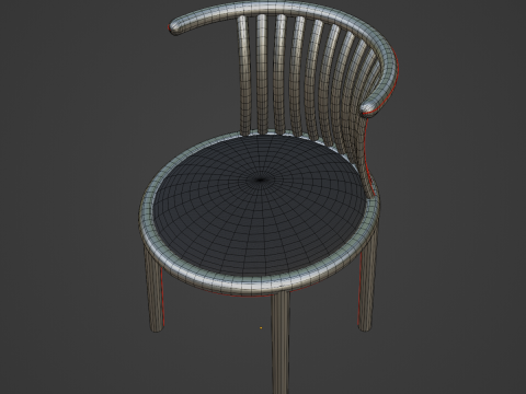 Curved Iron Chair 03 Modelo 3D