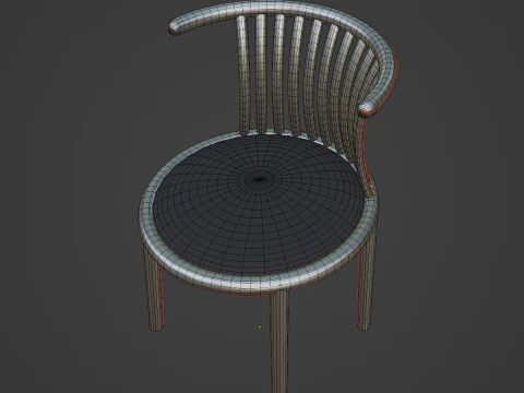 Curved Iron Chair 03 3D Model