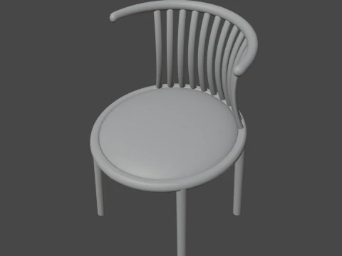 Curved Iron Chair 03 3D Model