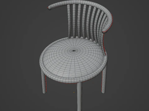 Curved Iron Chair 03 3D Model