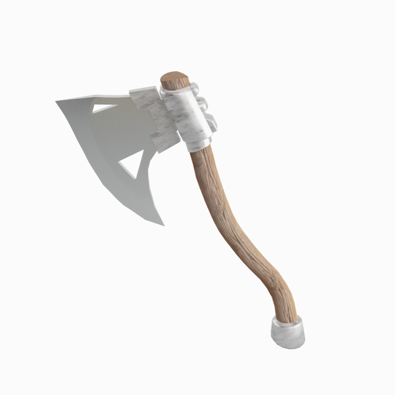 Fantasy Medieval Axe 01 3D Model .c4d .max .obj .3ds .fbx .stl .blend 