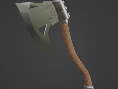 Fantasy Medieval Axe 01 3D Model