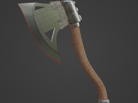 Fantasy Medieval Axe 01 3D Model