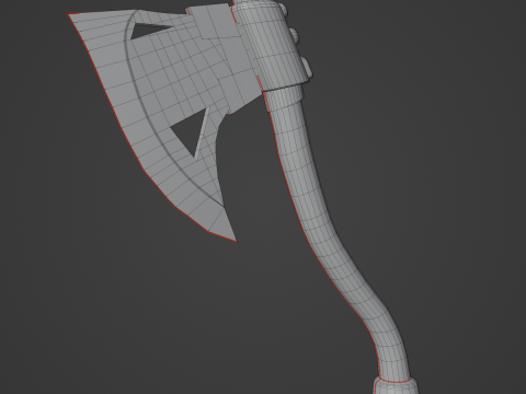 Fantasy Medieval Axe 01 3D Model