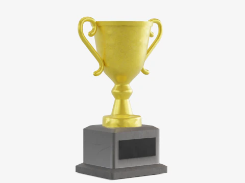 Gold Trophy 02 3D Model