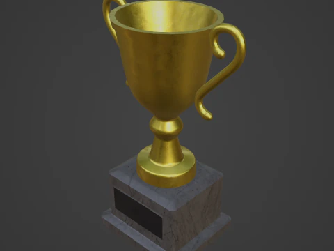 Gold Trophy 02 3D Model