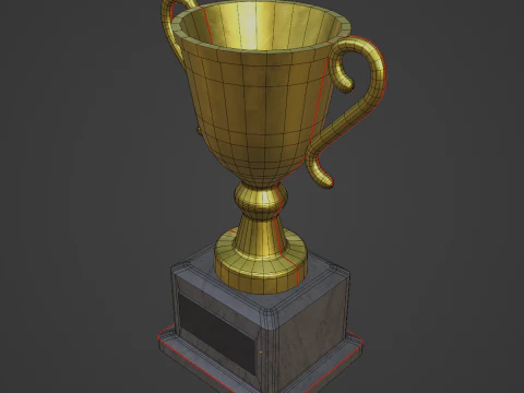 Gold Trophy 02 3D Model