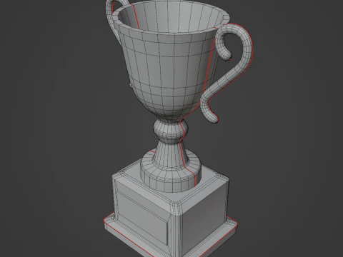 Gold Trophy 02 3D Model