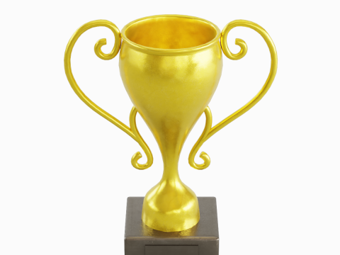 Gold Trophy Cup 01 3D Model