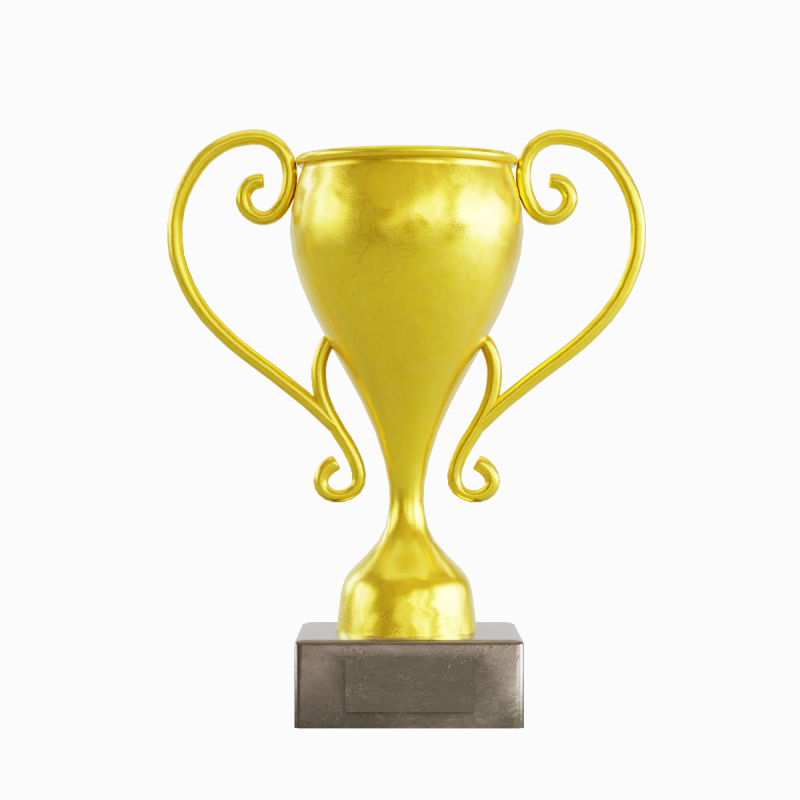 Gold Trophy Cup 01 3D Model .c4d .max .obj .3ds .fbx .stl .blend 