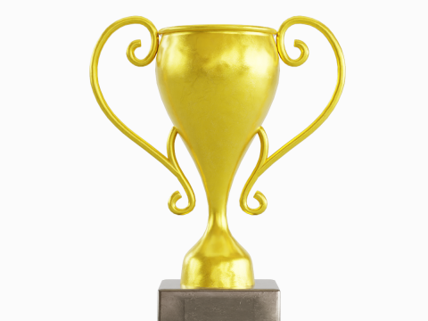 Gold Trophy Cup 01 3D-Modell